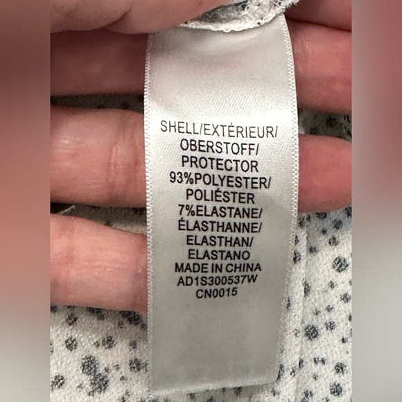 Adrianna Pappel 2X Top Stretch Knit White Black Dot Pleated Round Neck SS Blouse - Picture 4 of 8